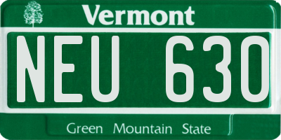 VT license plate NEU630