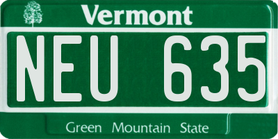 VT license plate NEU635