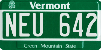 VT license plate NEU642