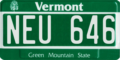VT license plate NEU646