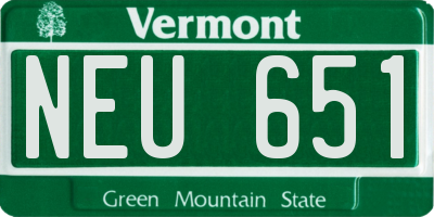 VT license plate NEU651