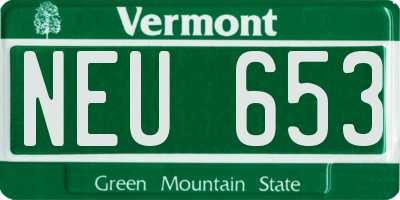 VT license plate NEU653