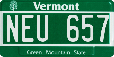 VT license plate NEU657