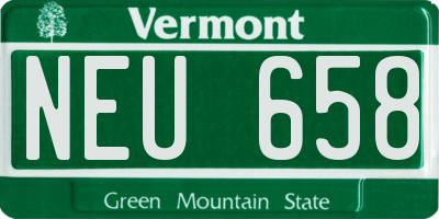 VT license plate NEU658