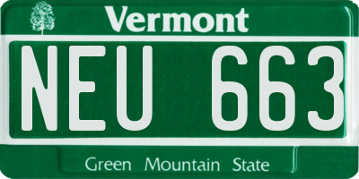 VT license plate NEU663