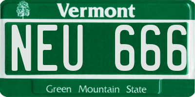 VT license plate NEU666