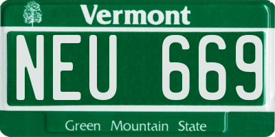 VT license plate NEU669