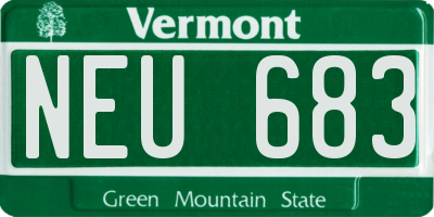 VT license plate NEU683