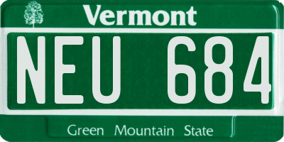 VT license plate NEU684