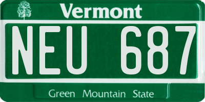 VT license plate NEU687