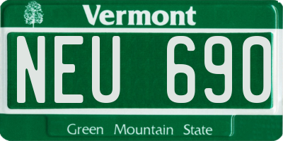 VT license plate NEU690