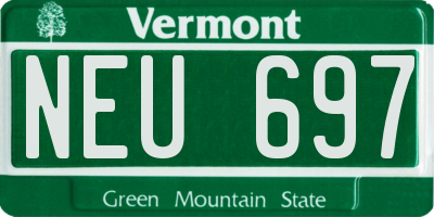 VT license plate NEU697