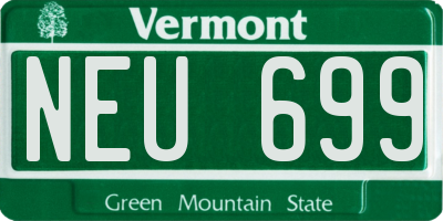 VT license plate NEU699
