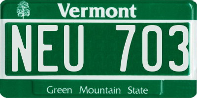VT license plate NEU703