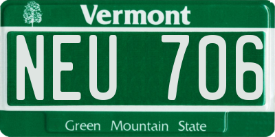 VT license plate NEU706