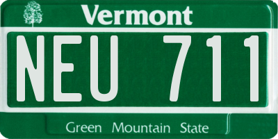 VT license plate NEU711