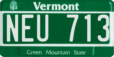 VT license plate NEU713