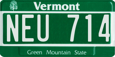 VT license plate NEU714