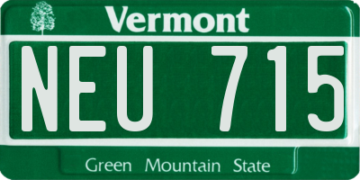 VT license plate NEU715