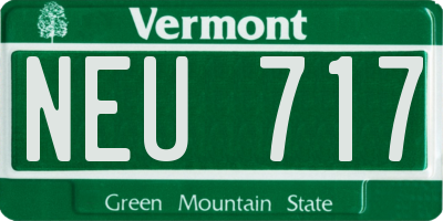 VT license plate NEU717