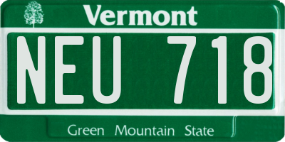 VT license plate NEU718