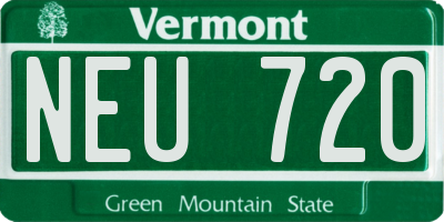 VT license plate NEU720