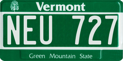 VT license plate NEU727