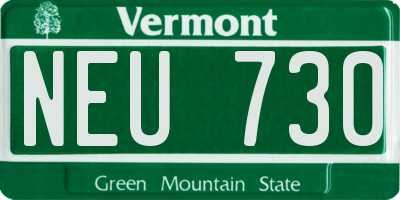 VT license plate NEU730
