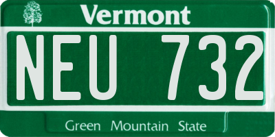VT license plate NEU732