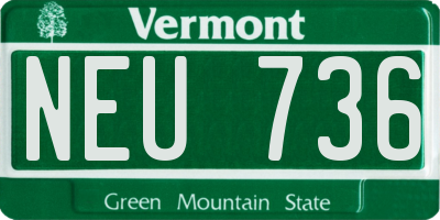 VT license plate NEU736