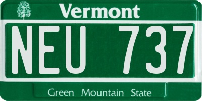 VT license plate NEU737