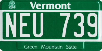 VT license plate NEU739
