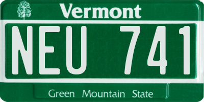 VT license plate NEU741