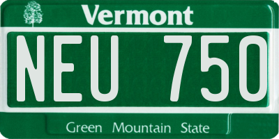 VT license plate NEU750