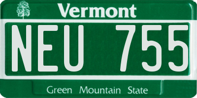 VT license plate NEU755