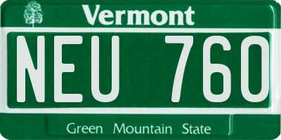VT license plate NEU760
