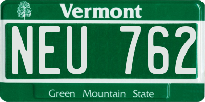 VT license plate NEU762