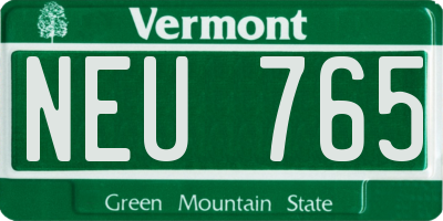 VT license plate NEU765