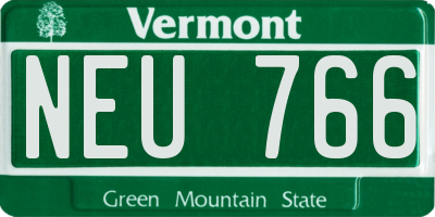 VT license plate NEU766