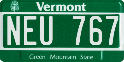 VT license plate NEU767