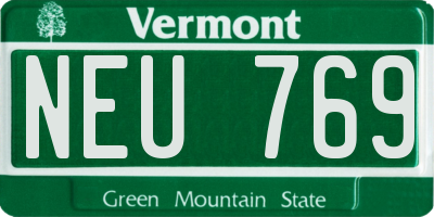 VT license plate NEU769