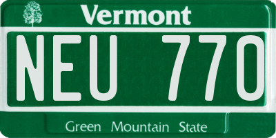 VT license plate NEU770