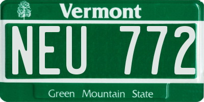 VT license plate NEU772