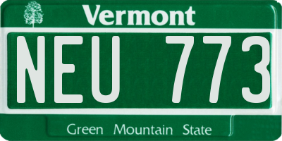 VT license plate NEU773