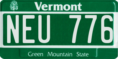 VT license plate NEU776