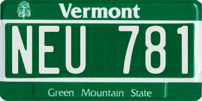 VT license plate NEU781