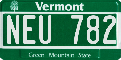 VT license plate NEU782