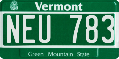 VT license plate NEU783