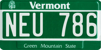 VT license plate NEU786