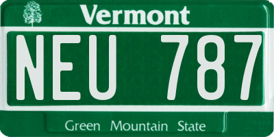 VT license plate NEU787